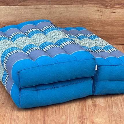 3-Fold Zafu Meditation Cushion Set Blue Medium Size.