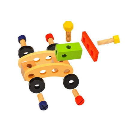 Children's pretend play build fix wood Toolbox Toy, Carpenter Traddie Set For toddlers and kids.