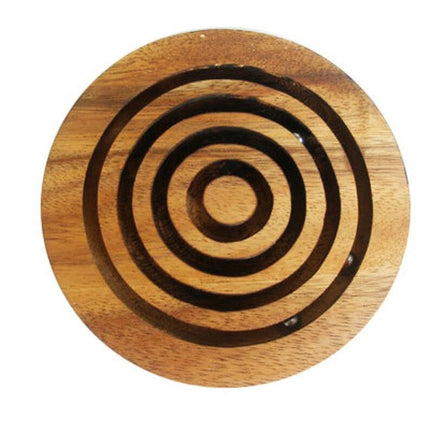 Marble run brain teaser puzzle, wood, handmade 3D puzzle-get all 3 marbles together.