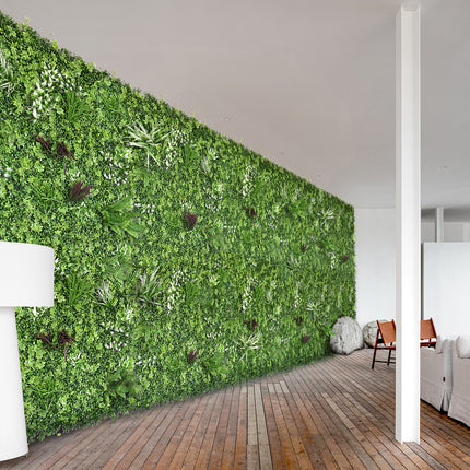 YES4HOMES 1 SQM Artificial Plant Wall Grass Panels Vertical Garden Foliage Tile Fence 1X1M Green.