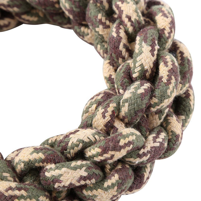 2 x Dog Toy Cotton Rope Braided Ring Pet Toy Chew Rope Play Dental.