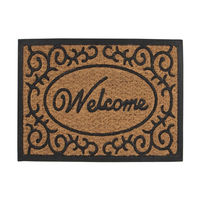 YES4HOMES 2 x Doormat for Front Door Entryway Outdoor Mat Coir Rubber Welcome.