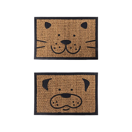 YES4HOMES 2 x Front Door Entryway Doormat Cursive Natural Coconut Coir Floor Mat Outdoor.