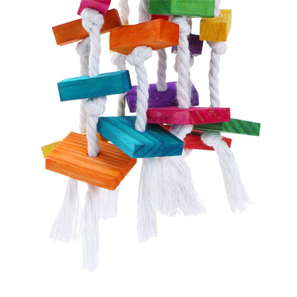YES4PETS 3 x Large Wood Hanging Swing Bird Parrot Parakeet Cockatiel Budgie Rope Toy.