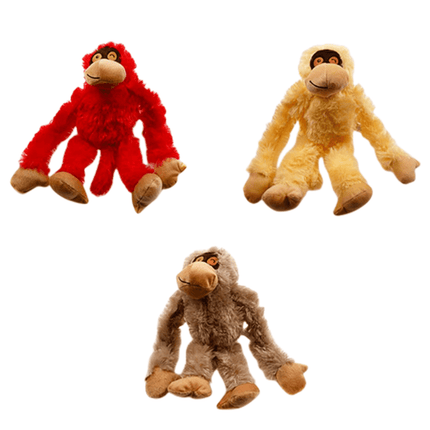 YES4PETS 3 x Pet Puppy Dog Toy Play Animal Plush Gorilla Toy Soft Squeaky 31 cm Toy.