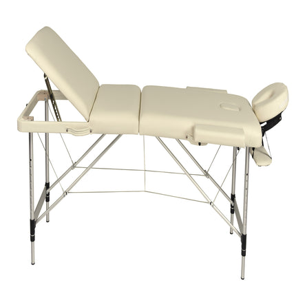YES4HOMES 3 Fold Portable Aluminium Massage Table Massage Bed Beauty Therapy Beige.