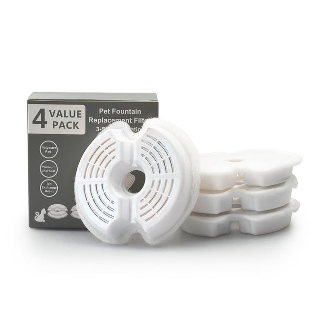 YES4PETS 16x Pet Dog Cat Fountain Filter Replacement Activated Carbon Ion Exchange Triple Filtration System Automatic.