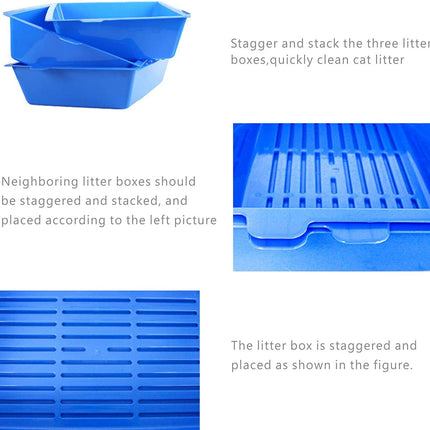 YES4PETS Lift and Sift Self Cleaning Kitty Litter Trays Cat Litter Tray Toilet Sifting Slotted Trays.