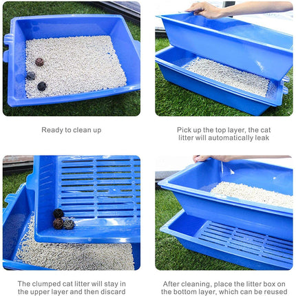 YES4PETS Lift and Sift Self Cleaning Kitty Litter Trays Cat Litter Tray Toilet Sifting Slotted Trays.