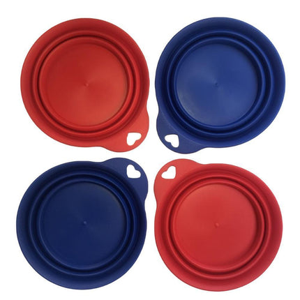 YES4PETS 4 x Pet Portable Folding Bowl Dog Cat Food Feeding Water Feeder Collapsable Travel.