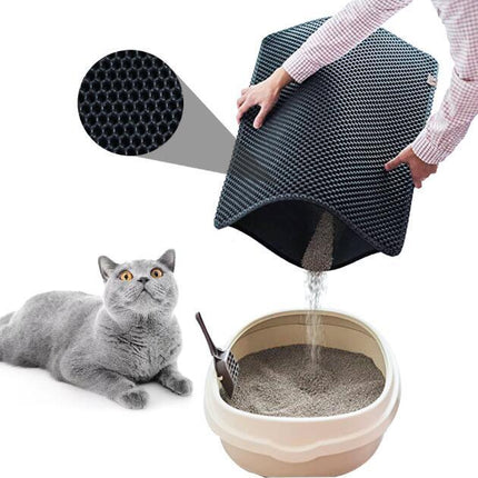 YES4PETS Double Layer Cat Litter Tray Trap Mat Catch Cat Litter House Box Pad Toilet Mat.