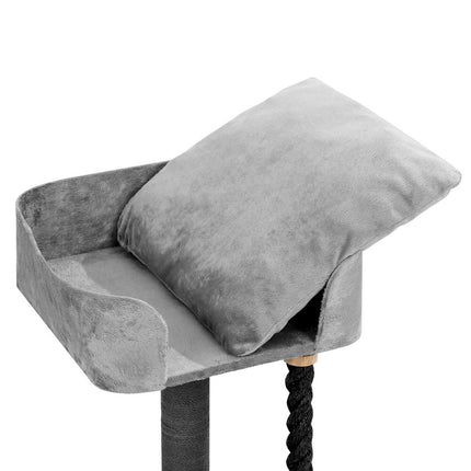 Grey Cat Scratching Tree Scratcher Post Pole Furniture Gym House.