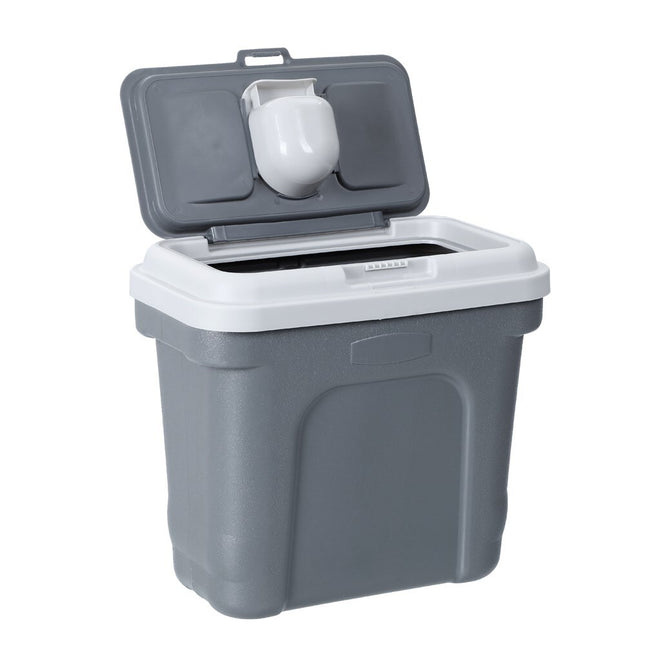 30L Pet Dogs Puppy Food Storage Storer Container w/ Scoop Grey.