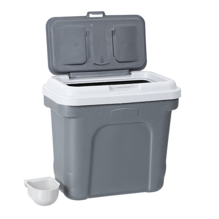 30L Pet Dogs Puppy Food Storage Storer Container w/ Scoop Grey.