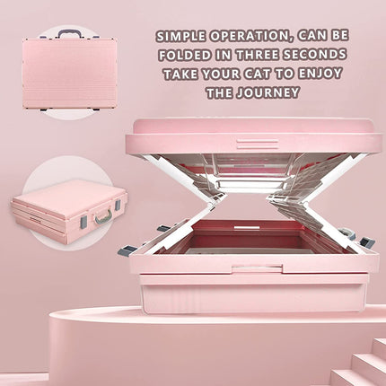 YES4PETS XL Portable Cat Toilet Litter Box Tray Foldable House with Handle and Scoop Pink.