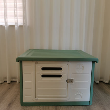 YES4PETS Medium Plastic Pet Dog Puppy Cat House Kennel Green.