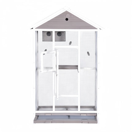 YES4PETS Wooden XXL Pet Cages Aviary Carrier Travel Canary Parrot Bird Cage Grey.