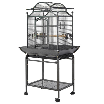 YES4PETS Large Bird Budgie Cage Parrot Aviary Carrier With Stand & Wheel.