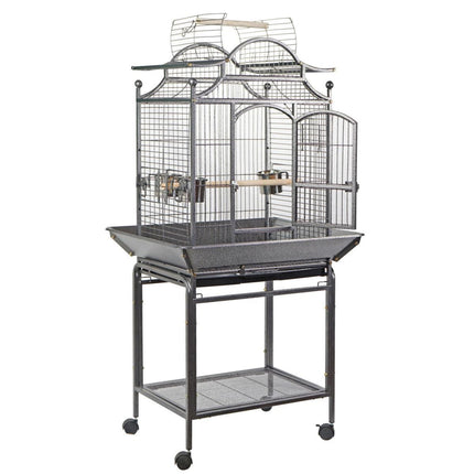 YES4PETS Large Bird Budgie Cage Parrot Aviary Carrier With Stand & Wheel.