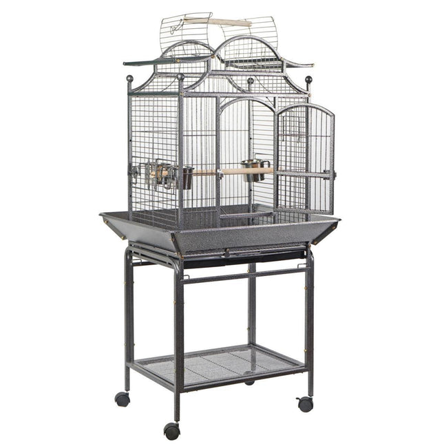 YES4PETS Large Bird Budgie Cage Parrot Aviary Carrier With Stand & Wheel.