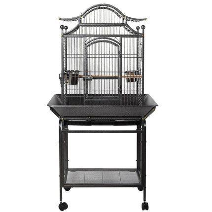 YES4PETS Large Bird Budgie Cage Parrot Aviary Carrier With Stand & Wheel.