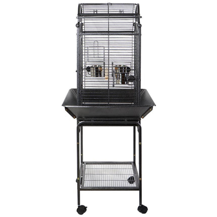 YES4PETS Large Bird Budgie Cage Parrot Aviary Carrier With Stand & Wheel.