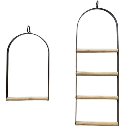 YES4PETS Bird Cage Jumbo Swing Metal Arch Frame Wood Perch Canary Pet Parrot Hanging Toy.