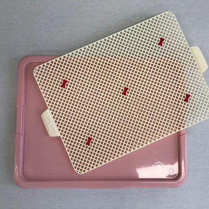 YES4PETS Large Portable Dog Potty Training Tray Pet Puppy Toilet Trays Loo Pad Mat Pink.