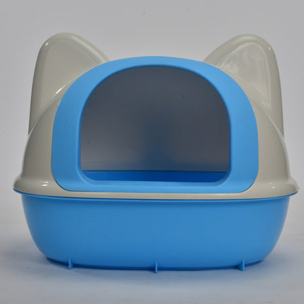 YES4PETS Large Hooded Cat Toilet Litter Box Tray House With Scoop Blue.