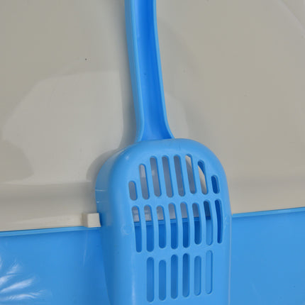 YES4PETS Large Hooded Cat Toilet Litter Box Tray House With Scoop Blue.