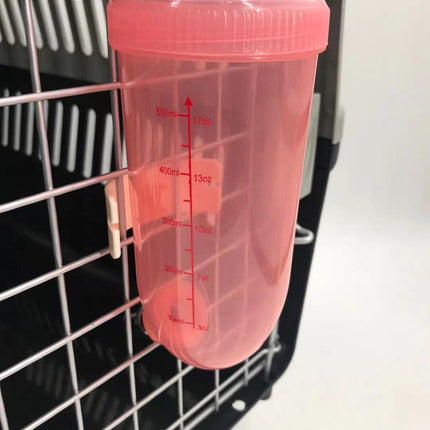 YES4PETS 500ml Dog Cat Hamster Rabbit Water Bottle Hanging Drinking Dispenser Feeder Pink.