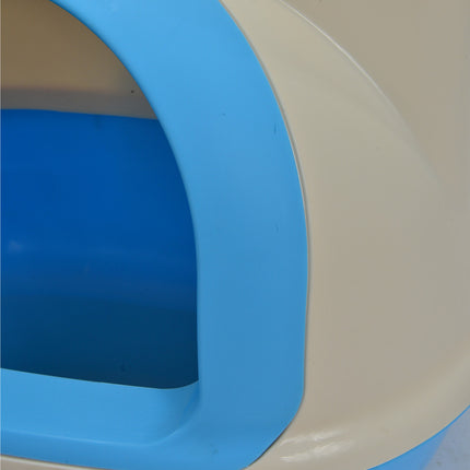 YES4PETS Medium Hooded Cat Toilet Litter Box Tray House With Scoop Blue.