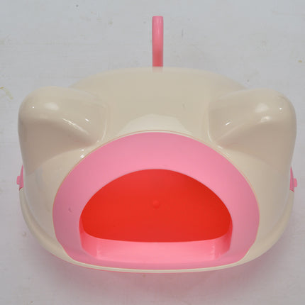 YES4PETS Medium Hooded Cat Toilet Litter Box Tray House With Scoop Pink.