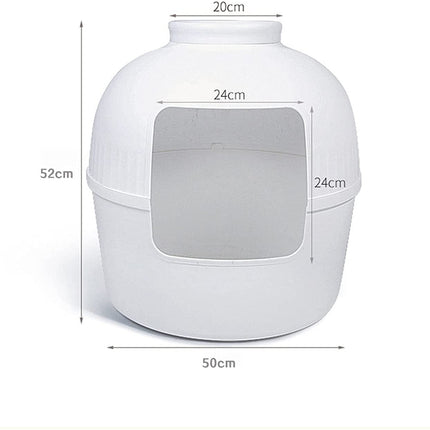 YES4PETS Multifunctional Cat Litter Box Pet Cat House Semi-Enclosed White.