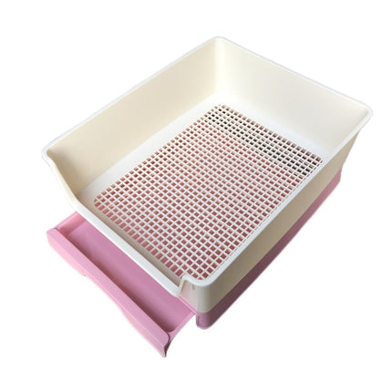 YES4PETS Medium Dog Potty Training Tray Pet Puppy Toilet Trays Loo Pad Mat With Wall Pink.