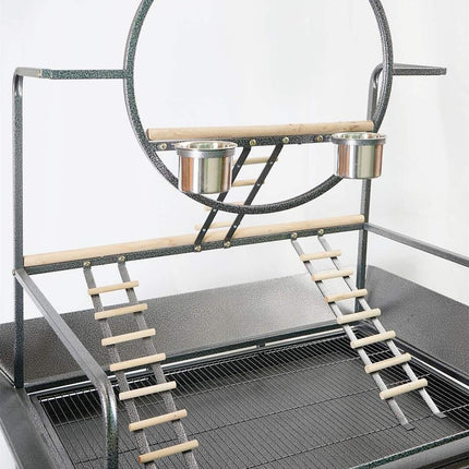 YES4PETS Large Bird Cage Parrot Playpen Gym Toy Stand With Ladder On Wheels.