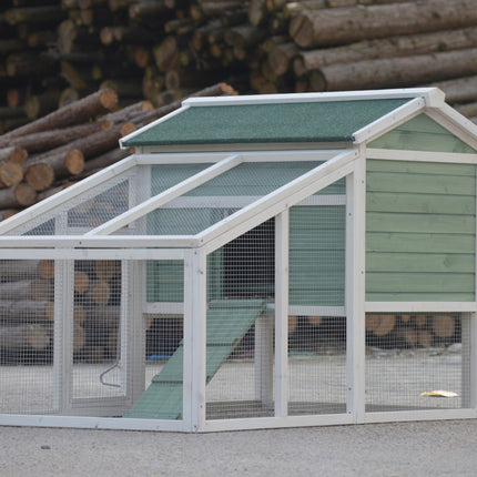 YES4PETS Green Large Chicken Coop Rabbit Hutch Ferret Guinea Pig Cage Hen Chook Cat Kitten House.