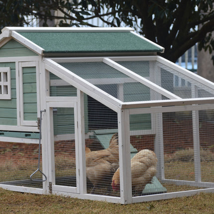 YES4PETS Green Large Chicken Coop Rabbit Hutch Ferret Guinea Pig Cage Hen Chook Cat Kitten House.