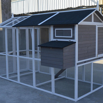 YES4PETS Grey XXL Chicken Coop Rabbit Guinea Pig Hutch Ferret Hen Cat Bird House.
