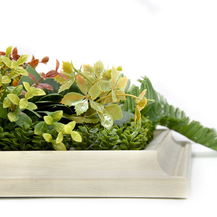 YES4HOMES 3D Green Artificial Plants Wall Panel Flower Wall With Frame Vertical Garden UV Resistant 33X33CM.