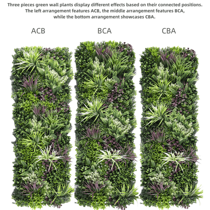 YES4HOMES 3 Artificial Plant Wall Grass Panels Vertical Garden Foliage Tile Fence 50X50 CM.