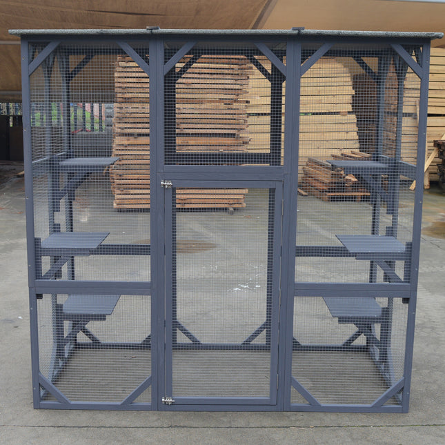 YES4PETS XXL Pet Cat Bird Ferret Shelter Condo with Escape Door Wooden Kitten Cage House.