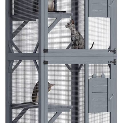 YES4PETS 173cm Pet Cat Bird Shelter Condo with Escape Door Wooden Kitten Cage House.