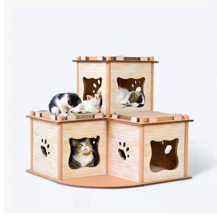YES4PETS Cat Cardboard House Tower Condo Scratcher Pet Post Pad Mat Furniture.
