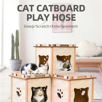 YES4PETS Cat Cardboard House Tower Condo Scratcher Pet Post Pad Mat Furniture.