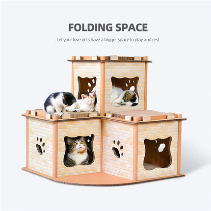 YES4PETS Cat Cardboard House Tower Condo Scratcher Pet Post Pad Mat Furniture.