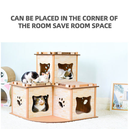 YES4PETS Cat Cardboard House Tower Condo Scratcher Pet Post Pad Mat Furniture.