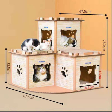 YES4PETS Cat Cardboard House Tower Condo Scratcher Pet Post Pad Mat Furniture.