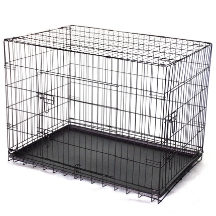 YES4PETS 30' Collapsible Metal Dog Crate Cage Cat Carrier With Tray.