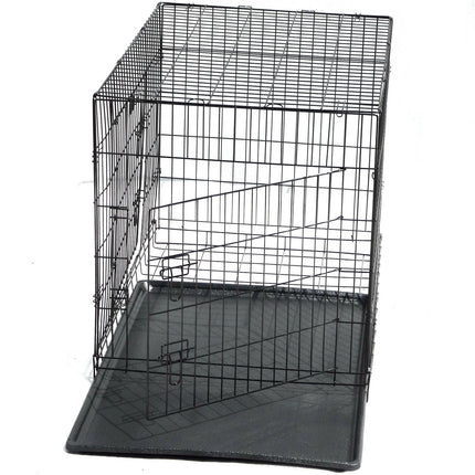 YES4PETS 30' Collapsible Metal Dog Crate Cage Cat Carrier With Tray.